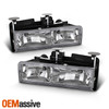 Fits 1994-1998 Yukon Chevy C/K 1500 Chrome Headlight+LED Bumper+Corner Signal