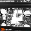 Fits 03-06 Silverado 1pc Amber Black Headlights+Signal Light+Black Grille Mask