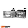 Fits 88-98 Chevy C/K Series C10 Pickup Truck Real Glass Crystal Headlights Lamps