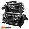 Fits Black 10-13 Camaro Crystal Headlights W/Daytime LED Running Lights Lamp