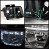 Fits Black 10-13 Camaro Crystal Headlights W/Daytime LED Running Lights Lamp