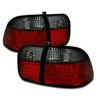 Fits 96-98 Civic 4Dr Sedan JDM Red Smoke 4Pcs LED Tail Brake Lights Left+Right
