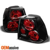Fits 99-05 Volkswagen Jetta 4Dr Sedan Black Bezel Rear Tail Lights Brake Lamps