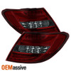 Fits 11-14 Mercedes Benz W4 C-Class LED Red Smoke Tail Brake Lights Left+Right