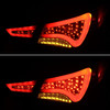 Fits 11-14 Sonata Red Smoked LED Tail Lights Brake Lamp W/LED Tube/Strip Design