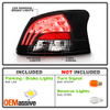 Fits 2007-2012 Toyota Yaris Sedan 4Dr LED Tube Black Tail Lights Pair Left+Right