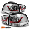Fits 10+ Golf GTi Turbo Sport Chrome Clear 4Pcs LED Tail Lights+LED Strip Tube
