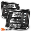 Fits 03-06 Silverado Pickup Truck 1Pc Amber Black Headlights+Bumper Signal Light