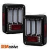 Fits [Sequential Signal] Black 07-18 Jeep Wrangler LED Tail Lights Lamp Pair