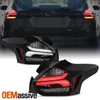 For 2015-2017 Focus Hatchback [LED Sequential] Tube Bar Black Tail Lights Pair