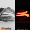 For 2015-2017 Focus Hatchback [LED Sequential] Tube Bar Black Tail Lights Pair