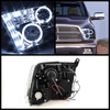 Fits Smoked 09-18 Ram Halo Projector LED Headlights+Black Smoke LED Tail Light