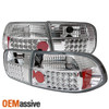 Fits 92-95 Honda Civic 2/4Dr Chrome 4Pcs LED Tail Brake Lights W/Trunk Piece Set