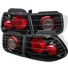 Fits 96-00 Honda Civic 2Dr Coupe JDM Black 4Pcs Tail Brake Lights Lamps Pair Set