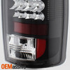 Fits 02-06 Ram 1500 03-05 Ram 2500/3500 Pickup Black Bezel LED Tail Lights Set