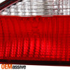 Fits 98-00 Honda Accord 4Dr Sedan Red Clear Tail Brake Lights Lamp W/Trunk Piece