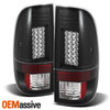 Fits 99-07 F-250 Super Duty Black LED Tail Lights + Smoked LED 3rd Brake Lamp