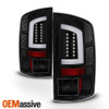 Fits 2007-2009 Dodge Ram 1500 2500 3500 LED Light Bar Tail Lights Pair - Black