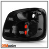 Fit 1997-1999 Ford F-150 Pickup Flareside Body Black Tail Brake Lights Lamp Pair