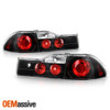 Fits 01-02 Honda Accord 4Dr Sedan JDM Black Tail Brake Lights Lamp W/Trunk Piece