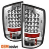 Fits 02-06 Ram 1500 03-06 Ram 2500/3500 Chrome Clear LED Tail Lights Lamps Pair