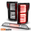 Fits 2015-2017 Ford F150 Black LED Tube Tail Lights + Chrome LED 3Rd Brake Light