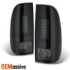 Fits 99-07 F-250 Super Duty Black Smoked LED Tail Lights + LED 3rd Brake Lamp
