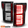 Fits 2015-2017 Ford F150 F-150 Pickup Black LED Tube Tail Lights Brake Lamps