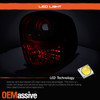 Fits 2001-2003 Ford F-150 Pickup Flareside Body Red Smoked LED Tail Brake Lights