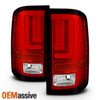 Fits 2016-2018 GMC Sierra 1500 SLT Denali LED Tube Red Clear Tail Lights Brake