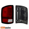 Fits 2016-2018 GMC Sierra 1500 SLT Denali LED Tube Red Clear Tail Lights Brake