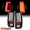 Fits 99-02 Silverado Sierra 1500 2500 HD 2001-03 3500 Black Tube LED Tail Lights