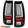 Fits 99-02 Silverado Sierra 1500 2500 HD 2001-03 3500 Black Tube LED Tail Lights