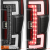 For 2017-2019 F250 F350 SuperDuty Full LED Tube Bar Black Tail Lights LH+RH Pair