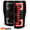 For 2017-2019 F250 F350 SuperDuty Full LED Tube Bar Black Smoked Tail Light Pair