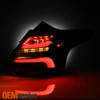 For 12-14 Ford Focus Hatchback SEQUENTIAL LED Tube Black Tail Lights Lamp Pair