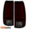 Fit 1999-02 Silverado Sierra 1500 2500 01-03 3500 Red Smoked Tube LED Tail Light