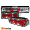Fits 88-91 Crx 2Dr Coupe Chrome Clear 3Pcs Tail Brake Lights Lamp W/Trunk Piece