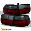 Fits 96-00 Honda Civic 2Dr Coupe Red Smoked Crystal Tail Brake Lights Left+Right