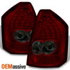 Fits Red Smoke 05 06 07 Chrysler 300C LED Tail Brake Lights Lamp Pair Left+Right