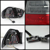 Fits 05-08 BMW 3-Series E90 4Dr Sedan 4Pcs LED Strip Red Smoked Tail Lights Lamp