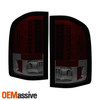 Fits 2007-2014 Chevy Silverado Red Smoked LED Tail Lights + 3rd Brake Light Set
