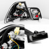 Fits 1999-2001 BMW E46 3-Series 4 Door Sedan 4 Pieces Metal Black Taillights Set