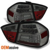 Fits 05-08 E90 3-Series 4Dr Sedan LED Strip 4Pcs Smoked Tail Brake Lights Lamps
