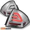 Fits 2006-2013 Chevy Impala Chrome LED Tail Lights Rear Brake Lamps Left+Right