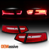 Fits 2009-2011 Audi A6 / S6 / 2010 RS6 Sedan Red Clear DRL LED Tail Lights Set
