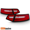 Fits 2009-2011 Audi A6 / S6 / 2010 RS6 Sedan Red Clear DRL LED Tail Lights Set