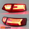 Fits 2009-2011 Audi A6 / S6 / 2010 RS6 Sedan Red Clear DRL LED Tail Lights Set