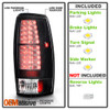 Fit 2007-2013 Avalanche LED Black Tail Brake Lights Driver Left+Passenger Right
