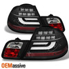 Fits 00-03 BMW E46 3-Series 2Dr Coupe Black LED Strip/Tube LED Tail Lights Lamps